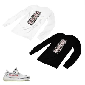 YEEZY 350 v2 Zebra Matching Custom Designed Long Sleeve T shirt AD-Y-17-6