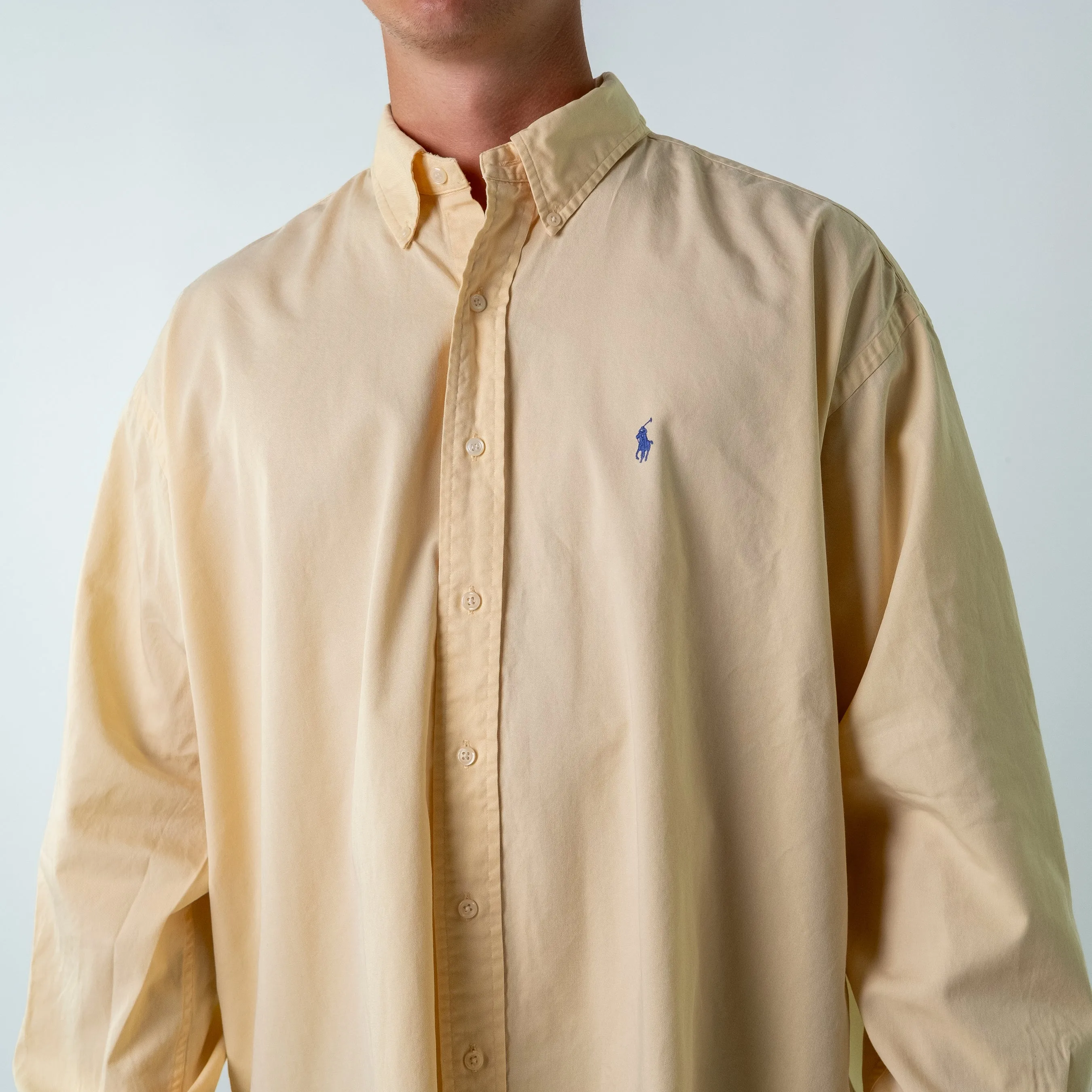 Yellow 90s Polo Ralph Lauren Blaire Longsleeve Casual Shirt (XXL)