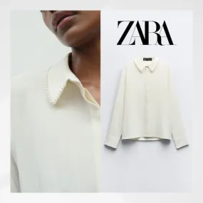 ZARA  |Casual Style Long Sleeves Plain Party Style Office Style