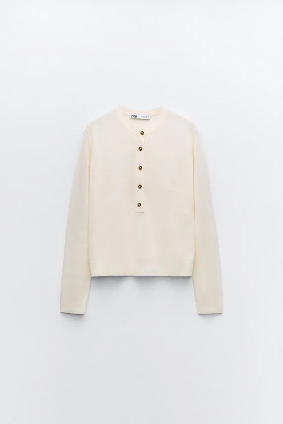 ZARA  |Casual Style Office Style Formal Style  V-neck & Crew neck