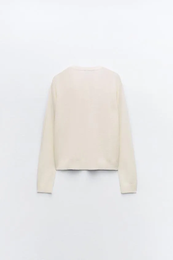 ZARA  |Casual Style Office Style Formal Style  V-neck & Crew neck